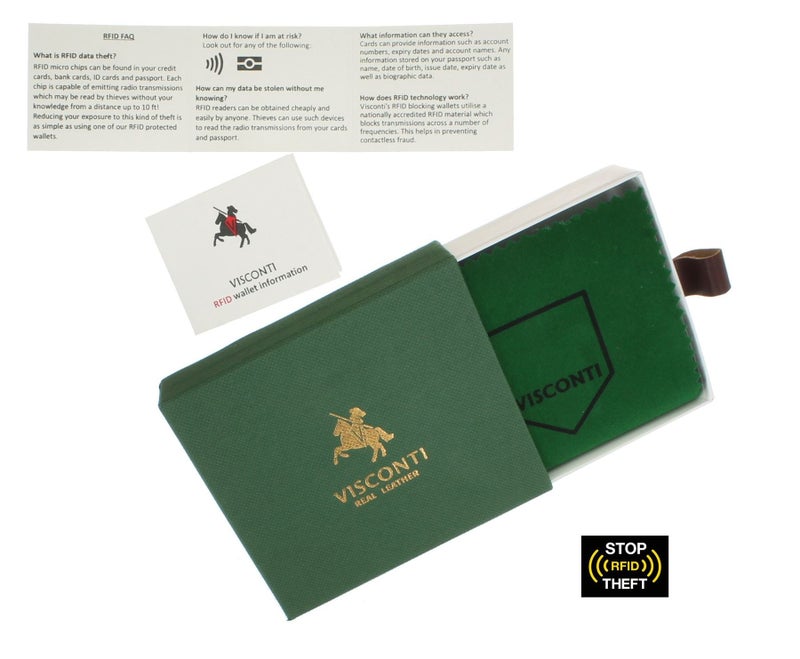 Visconti Tuscany Collection FRANCESCA Leather Wallet With RFID Protection TSC46 Black (Tan) - Image 5